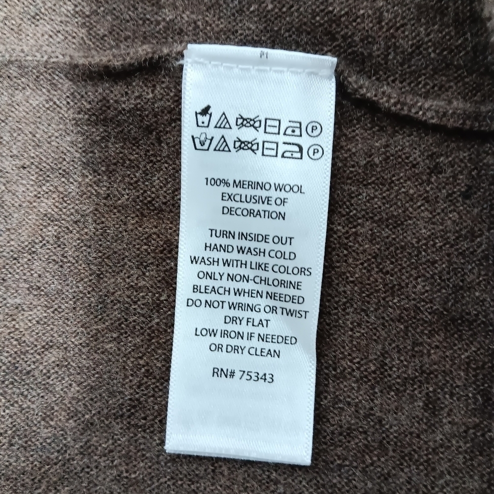 Ellen Tracy 💯 Extra Fine Merino Wool Cowlneck Wrap Sweater. Size M - Picture 5 of 9